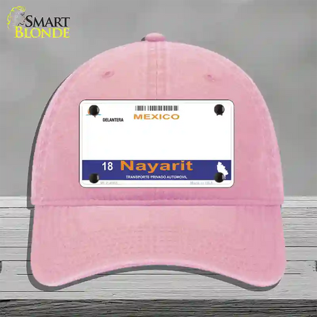 Nayarit Mexico Novelty License Plate Hat Unconstructed Cotton / Pink