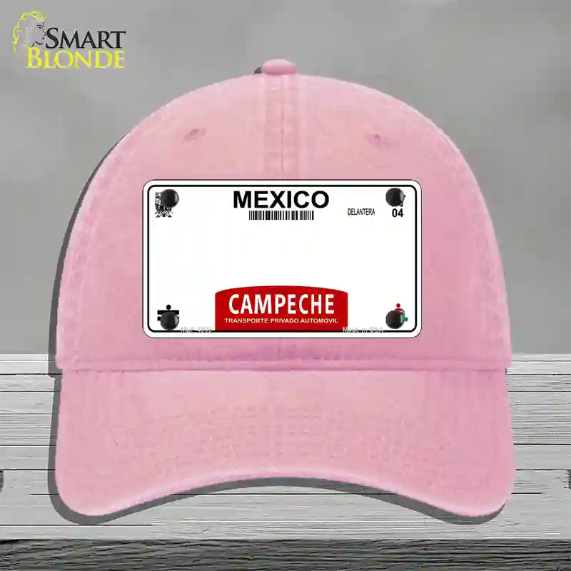 Campeche Mexico Blank Novelty License Plate Hat Unconstructed Cotton / Pink