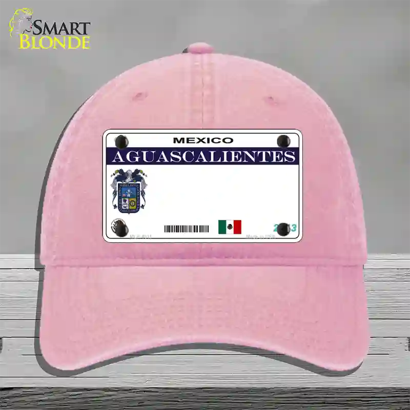 Aguascalientes Mexico Novelty License Plate Hat Unconstructed Cotton / Pink