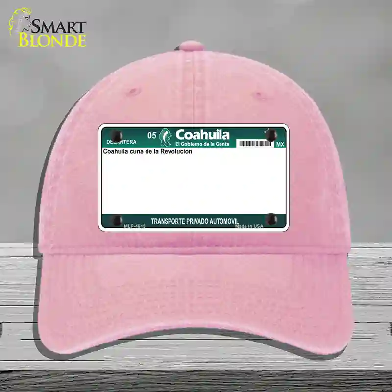 Coahuila Mexico Novelty License Plate Hat Unconstructed Cotton / Pink