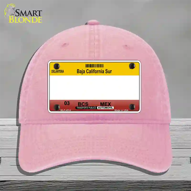 Baja California Sur Blank Novelty License Plate Hat Unconstructed Cotton / Pink