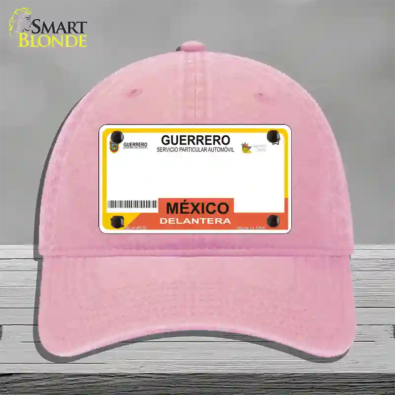 Guerrero Mexico Blank Novelty License Plate Hat Unconstructed Cotton / Pink