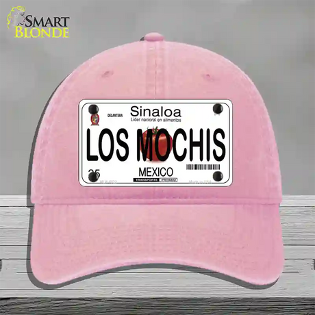 Los Mochis Mexico Novelty License Plate Hat Unconstructed Cotton / Pink