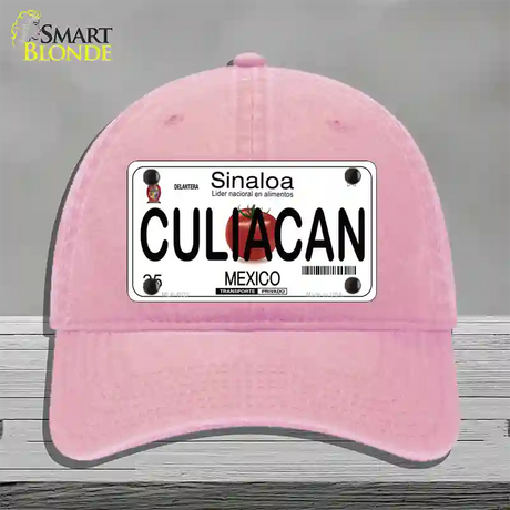 Culiacan Mexico Novelty License Plate Hat Unconstructed Cotton / Pink