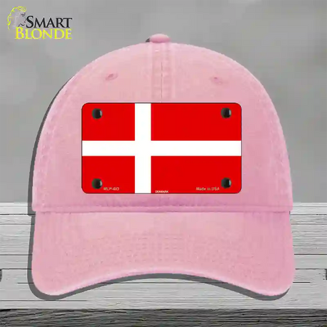 Denmark Flag Novelty License Plate Hat Unconstructed Cotton / Pink