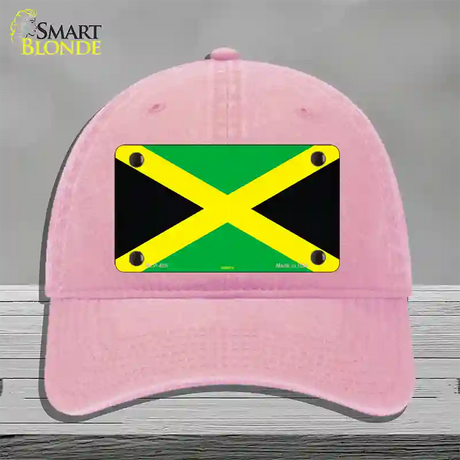 Jamaica Flag Novelty License Plate Hat Unconstructed Cotton / Pink