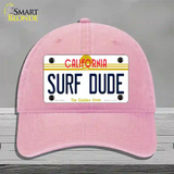 Surf Dude California Novelty License Plate Hat Unconstructed Cotton / Pink