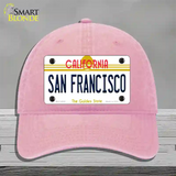 San Francisco California Novelty License Plate Hat Unconstructed Cotton / Pink