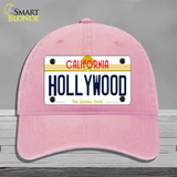 Hollywood California Novelty License Plate Hat Unconstructed Cotton / Pink