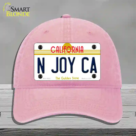 N Joy Ca California Novelty License Plate Hat Unconstructed Cotton / Pink