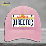 Director California Novelty License Plate Hat Unconstructed Cotton / Pink