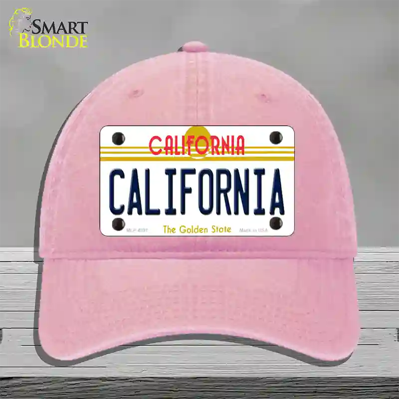 California Novelty License Plate Hat Unconstructed Cotton / Pink