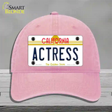 Actress California Novelty License Plate Hat Unconstructed Cotton / Pink