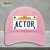 Actor California Novelty License Plate Hat Unconstructed Cotton / Pink