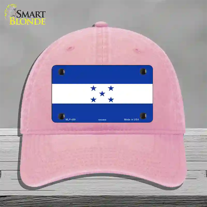 Honduras Flag Novelty License Plate Hat Unconstructed Cotton / Pink