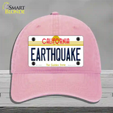 Earthquake California Novelty License Plate Hat Unconstructed Cotton / Pink