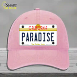 Paradise California Novelty License Plate Hat Unconstructed Cotton / Pink