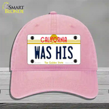 Was His California Novelty License Plate Hat Unconstructed Cotton / Pink