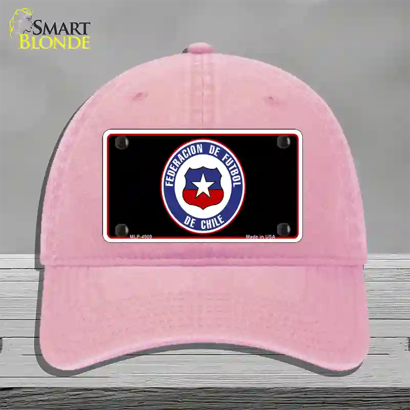 Federacion De Futbol De Chili Flag Novelty License Plate Hat Unconstructed Cotton / Pink