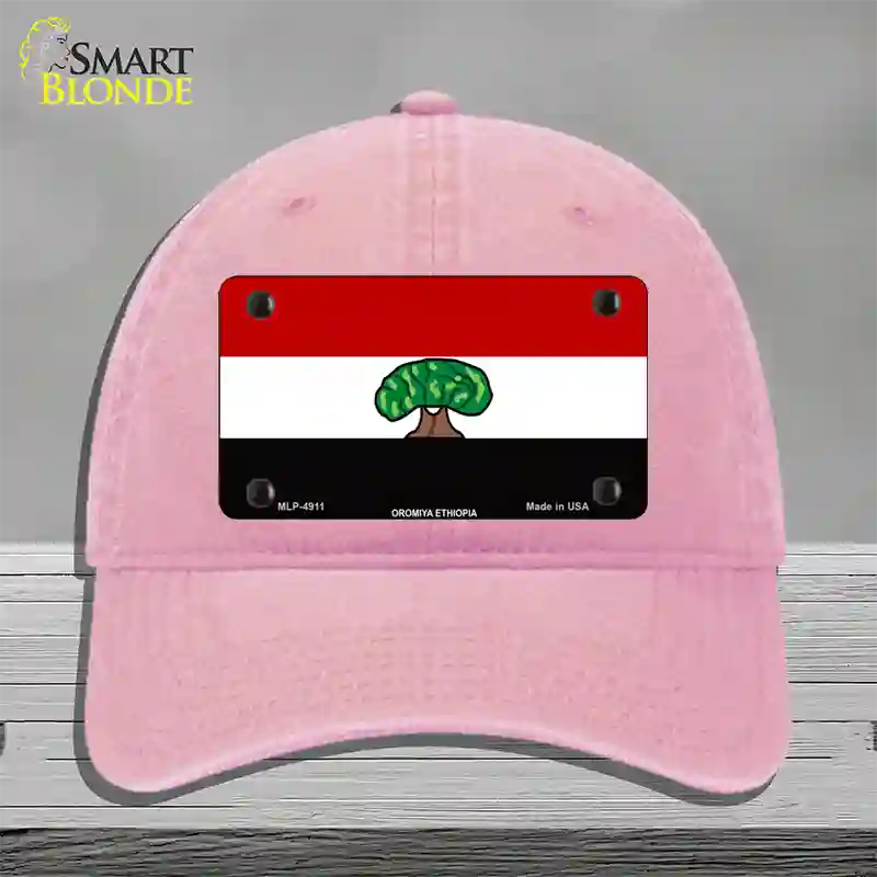 Oromiya Ethiopia Flag Novelty License Plate Hat Unconstructed Cotton / Pink