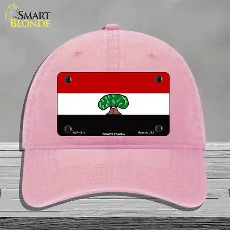 Oromiya Ethiopia Flag Novelty License Plate Hat Unconstructed Cotton / Pink