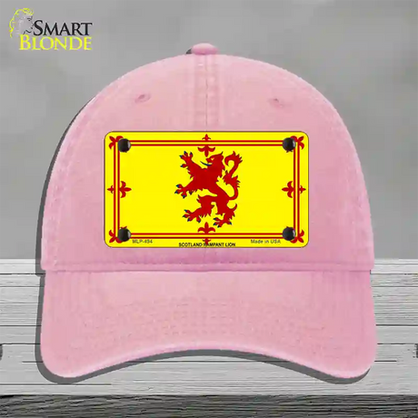 Scotland Lion Flag Novelty License Plate Hat Unconstructed Cotton / Pink