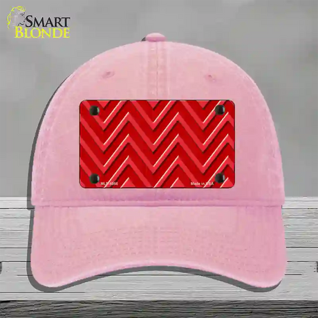 Red Light Red Large Chevron Novelty License Plate Hat Unconstructed Cotton / Pink