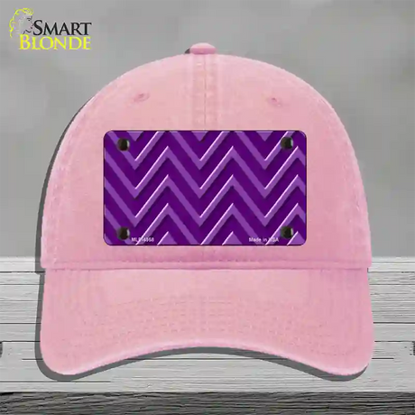 Purple Light Purple Large Chevron Novelty License Plate Hat Unconstructed Cotton / Pink