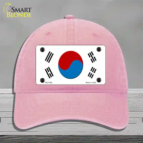 South Korea Flag Novelty License Plate Hat Unconstructed Cotton / Pink