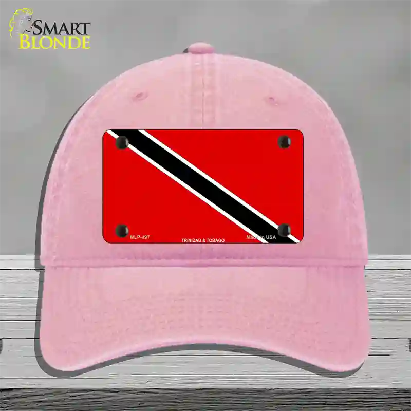 Trinidad Tobago Flag Novelty License Plate Hat Unconstructed Cotton / Pink