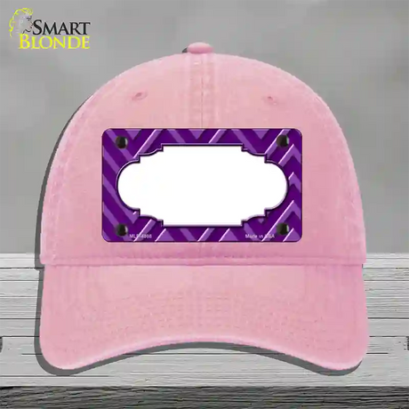 Purple Light Purple Scallop Large Chevron Novelty License Plate Hat Unconstructed Cotton / Pink