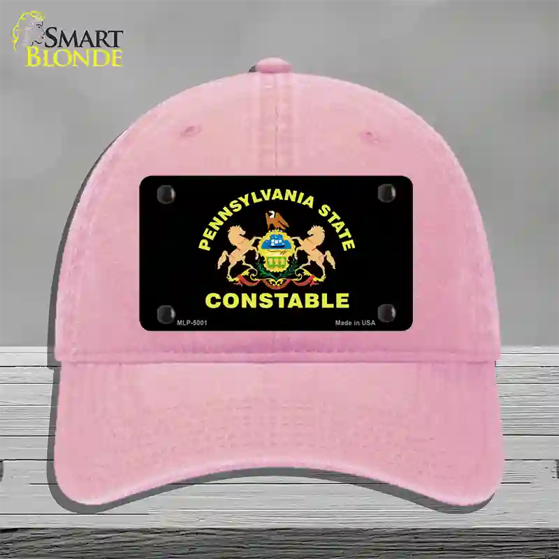 PA Constable Star Seal Novelty License Plate Hat Unconstructed Cotton / Pink