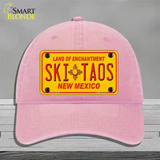 Ski Taos Yellow New Mexico Novelty License Plate Hat Unconstructed Cotton / Pink