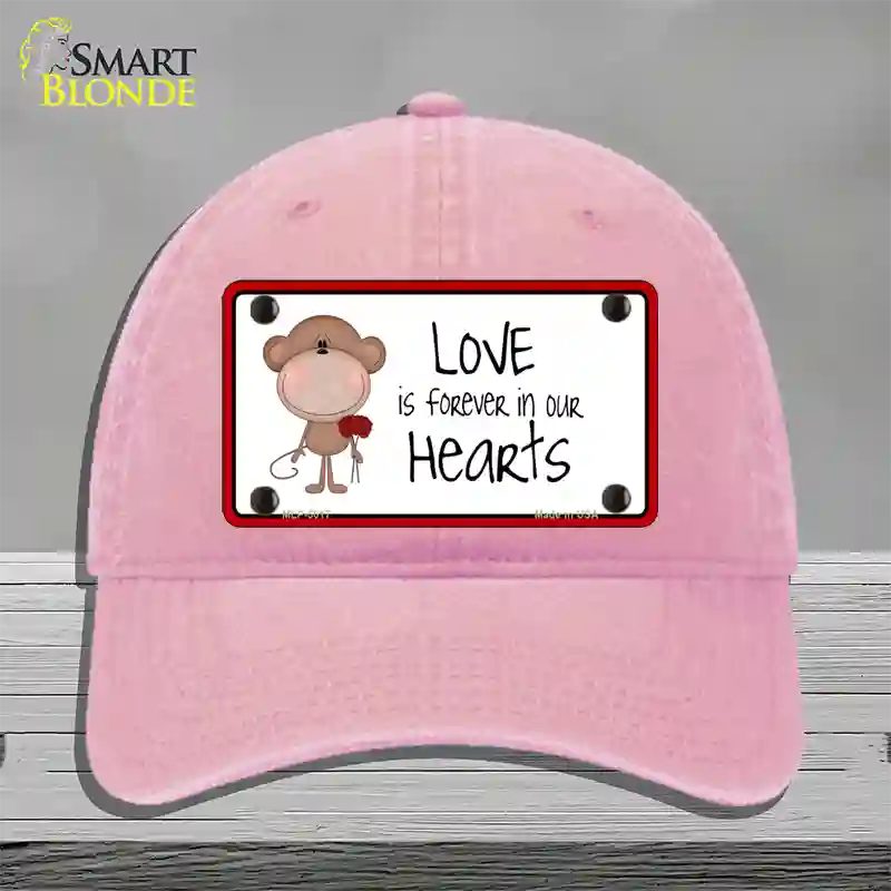 Love In Our Hearts Novelty License Plate Hat Unconstructed Cotton / Pink