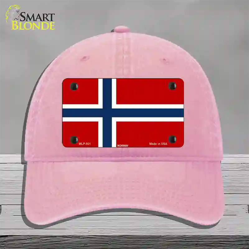 Norway Flag Novelty License Plate Hat Unconstructed Cotton / Pink