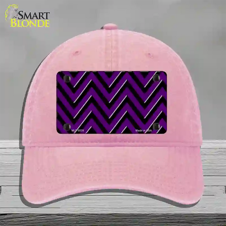 Purple Black Chevron Novelty License Plate Hat Unconstructed Cotton / Pink