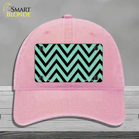 Mint Black Chevron Novelty License Plate Hat Unconstructed Cotton / Pink