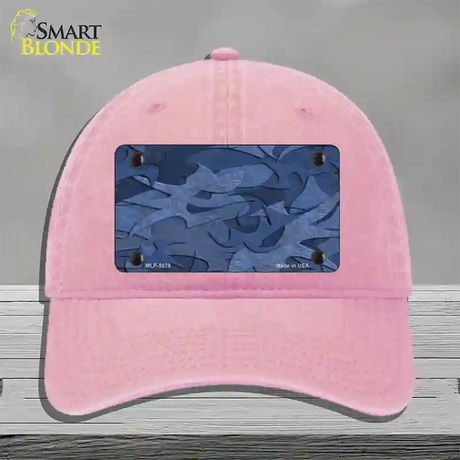 Camouflage Solid Blue Novelty License Plate Hat Unconstructed Cotton / Pink