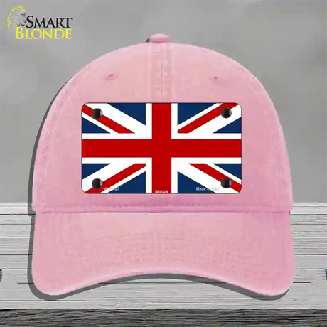 Britain Flag Novelty License Plate Hat Unconstructed Cotton / Pink