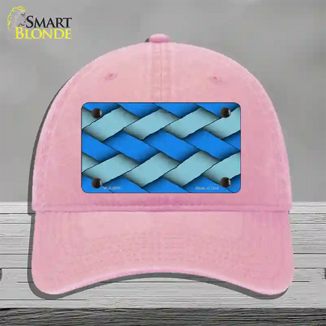 Weave Blue Novelty License Plate Hat Unconstructed Cotton / Pink