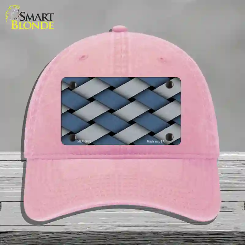 Weave Blue & Gray Novelty License Plate Hat Unconstructed Cotton / Pink