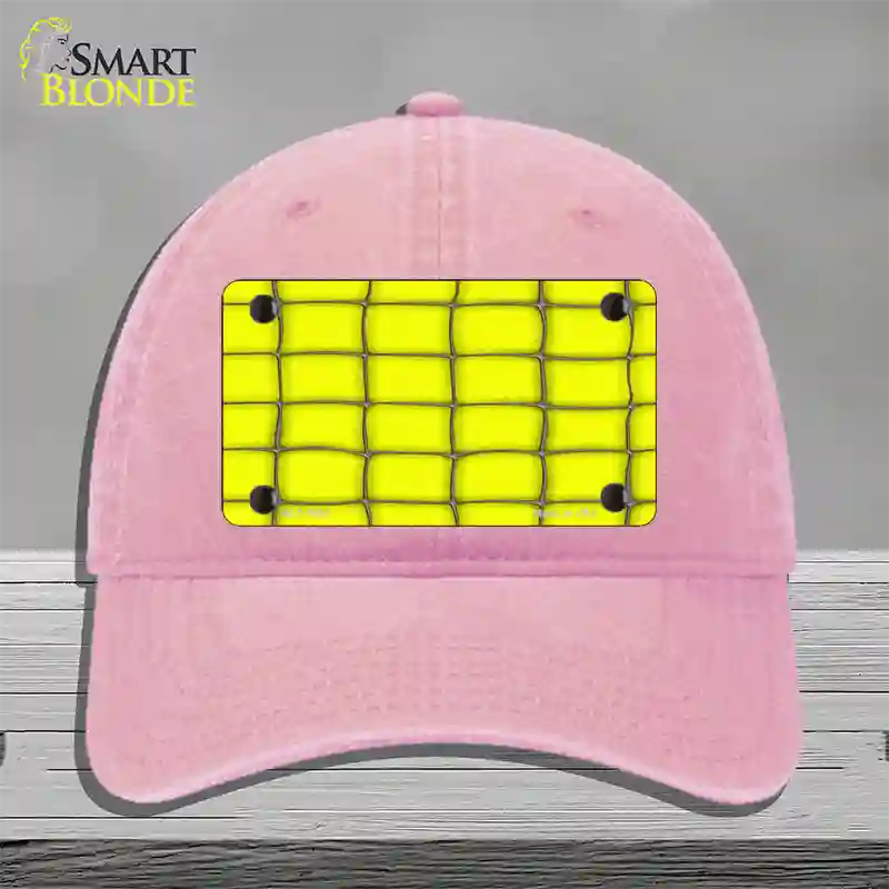 Web Yellow Novelty License Plate Hat Unconstructed Cotton / Pink