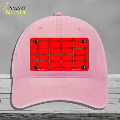 Web Red Novelty License Plate Hat Unconstructed Cotton / Pink