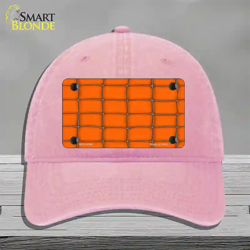 Web Orange Novelty License Plate Hat Unconstructed Cotton / Pink