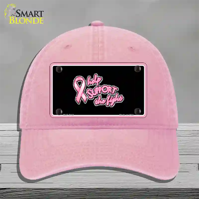 Help Support The Fight Novelty License Plate Hat Unconstructed Cotton / Pink