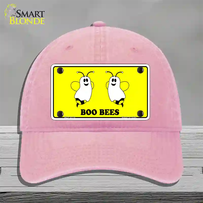 Boo Bees Novelty License Plate Hat Unconstructed Cotton / Pink