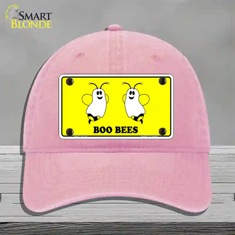 Boo Bees Novelty License Plate Hat Unconstructed Cotton / Pink