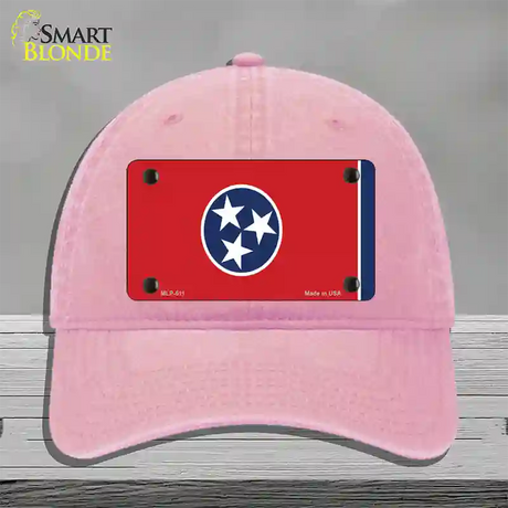 Tennessee State Flag Novelty License Plate Hat Unconstructed Cotton / Pink