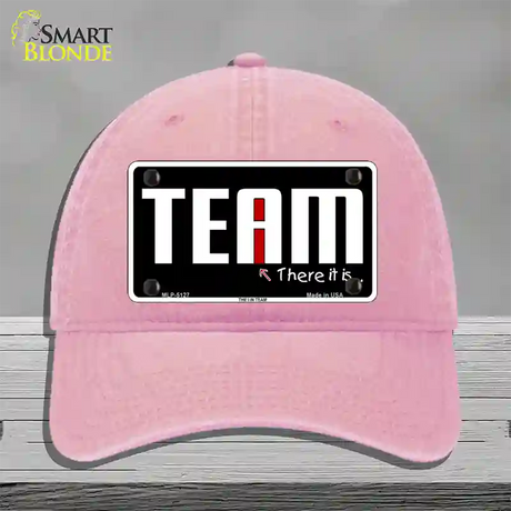 I In Team Novelty License Plate Hat Unconstructed Cotton / Pink