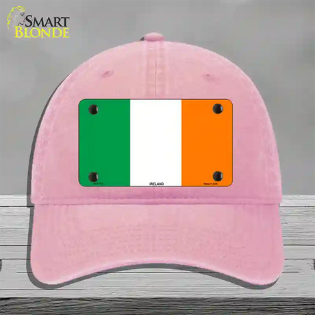 Ireland Flag Novelty License Plate Hat Unconstructed Cotton / Pink